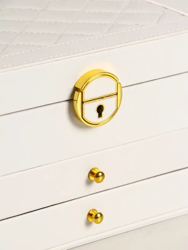 Шкатулка кожзам для украшений 3 яруса, цвет белый 23*17,5*13,5 см Шкатулка кожзам для украшений 3 яруса, цвет белый 23*17,5*13,5 см