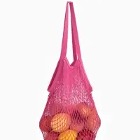 Сумка-авоська хозяйственная, клетка 1.5 см, розовая