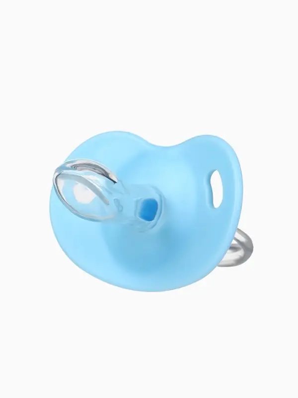 Соска-пустышка ортодонтическая, силикон, от 6 мес., с колпачком, голубая, МИКС