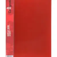 Папка с 20 вкладышами А5, 500 мкм, Calligrata, 9 мм, карман на корешке, красная