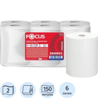 Полотенца бумажные д/дисп FOCUS Extra Quick 2сл цел 150м 6рул/уп_5050023_Т