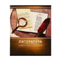 Предметная тетрадь по литературе Calligrata &laquo;Металл&raquo;, 48 листов, в линейку, со справочным материалом, обложка из мелованного картона
