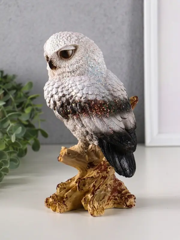 Фигура  Фигура "Сова на коряге" с глиттером, 22х14 см,