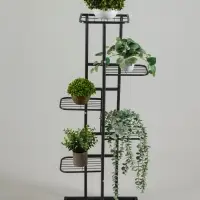 Подставка для цветов Greengo, 6 полок, 44&times;22&times;105 см, напольная, металл, тёмно-серая