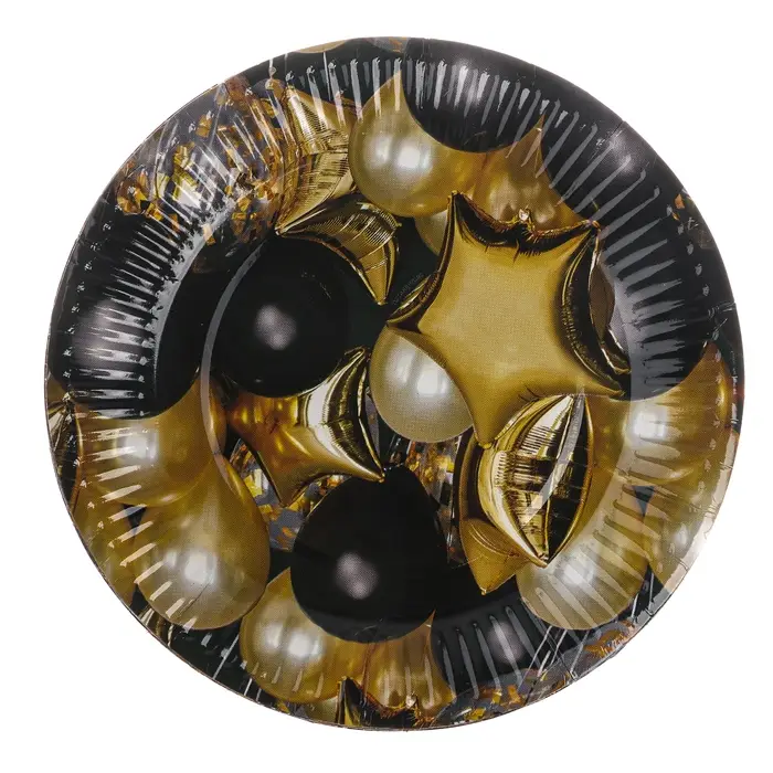 Посуда одноразовая бумажная «Чёрное золото», 10 стаканов, 10 тарелок Посуда одноразовая бумажная «Чёрное золото», 10 стаканов, 10 тарелок