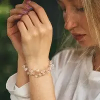 Браслет &laquo;Сияние невесомость&raquo;, 5 нитей, бусины №6, радужно-белый в золоте, L=17 см+удлинитель