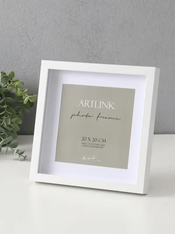 Фоторамка МДФ "Camila" 20х20 см, с паспарту (14х14 см), белый