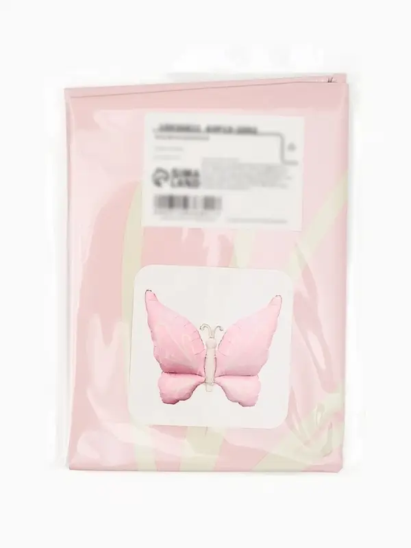 Воздушный шар фольгированный 37" "Нежная бабочка" розовый сатин