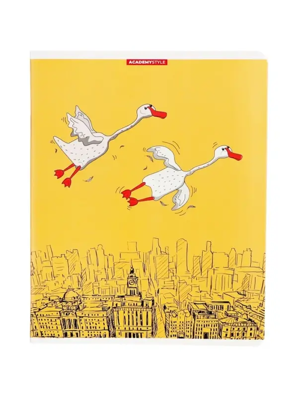 Тетрадь 48 листов, в клетку «Гуси в городе», мелованный картон, МИКС Тетрадь 48 листов, в клетку «Гуси в городе», мелованный картон, МИКС