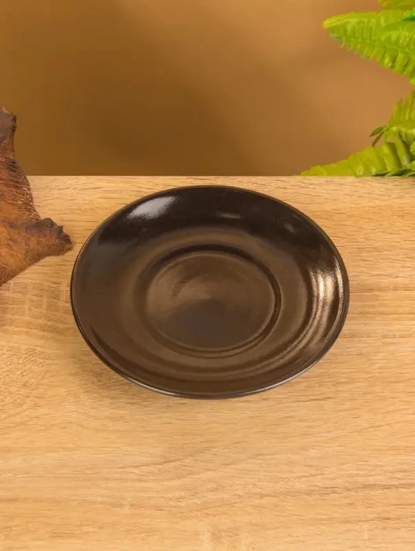 Чашка с блюдцем «Черепашка», 13×13×7 см, керамика, тёмно-коричневая