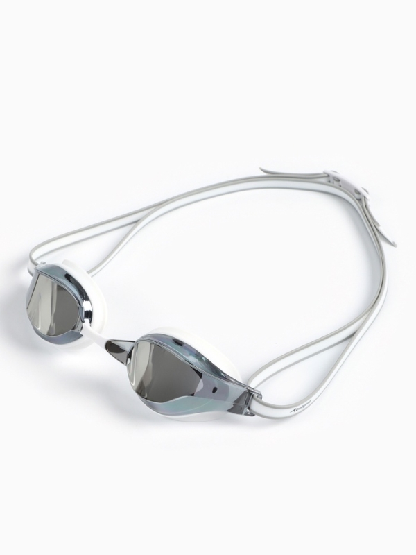 Очки для плавания взрослые, цвет белый зеркальный Очки для плавания взрослые, цвет белый зеркальный