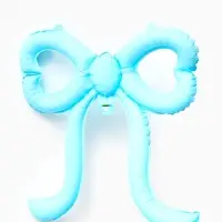 Воздушный шар фольгированный 22" "Бант" цвет голубой сатин