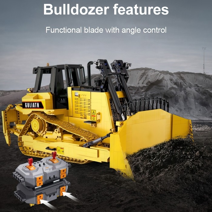 Конструктор радиоуправляемый «Строительный бульдозер», 2826 деталей, масштаб 1:17 Конструктор радиоуправляемый «Строительный бульдозер», 2826 деталей, масштаб 1:17