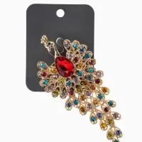 Брошь &laquo;Жар-птица&raquo; волшебная, стразы, цетная в золоте