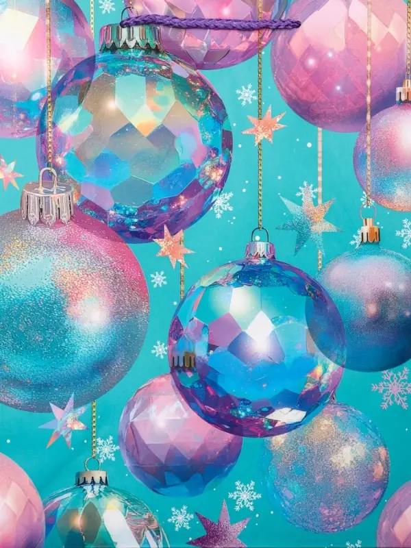 Пакет подарочный новогодний ламинированный, «Игрушки» , 26×12×32 см