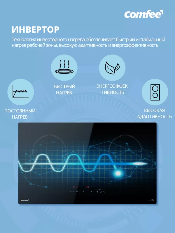 Индукционная варочная панель CIH701, 2 конфорки, инвертор Индукционная варочная панель CIH701, 2 конфорки, инвертор
