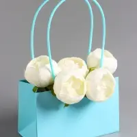 Сумка переноска для цветов, влагостойкая, тиффани, 22&times;10.5&times;13.5 см