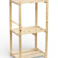 Стеллаж деревянный 3 полок 79 х 40 х 28 см, с регулируемыми полками