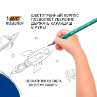 Набор карандашей чернографитных 3 штуки BIC "Evolution", НВ, пластиковый