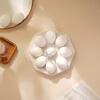 Подставка для яиц SL Home &laquo;Пасхальные кролики&raquo;, 19&times;9 см, 8 ячеек, доломит, белая