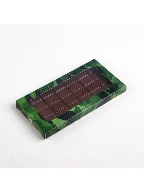 Коробка для шоколада, кондитерская упаковка, &laquo;23 февраля&raquo;, с окном, 17.3&times;8.8&times;1.5 см
