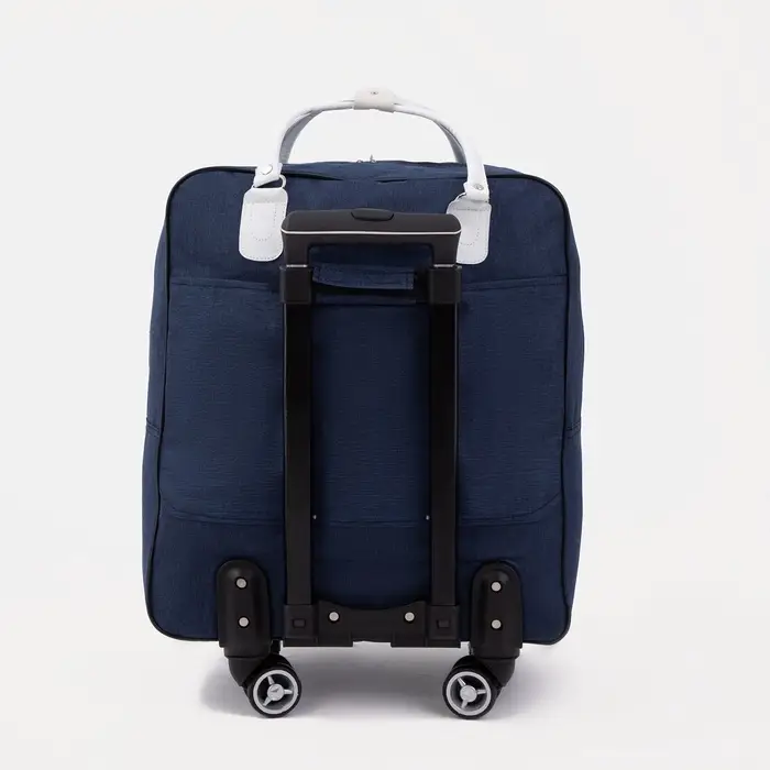 Сумка дорожная 2 в 1 на 4 колёсах 20", отдел на молнии, 4 наружных кармана, синяя