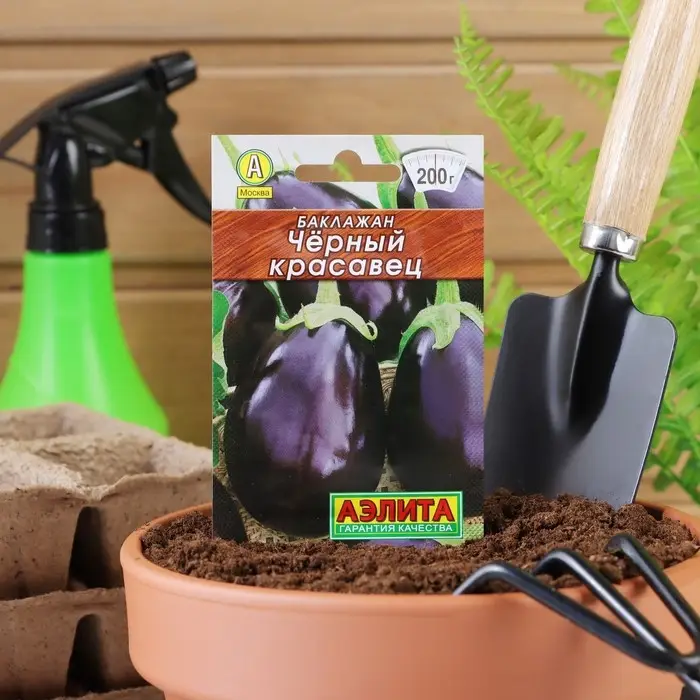 Семена Баклажан  Семена Баклажан "Черный красавец", "Лидер", 0,1 гр.,