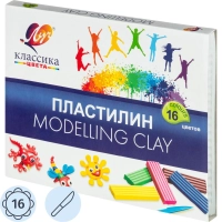 Пластилин классический Луч Классика 16 цв 320 г со стеком, 20С 1329-08