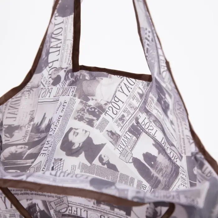 Сумка хозяйственная без застежки, 36&times;0.5&times;58 см, серая