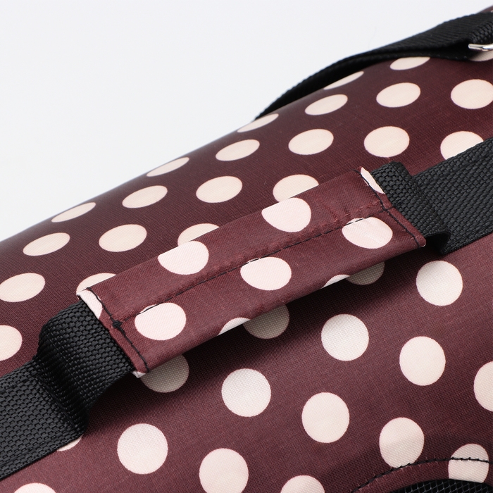 Сумка - переноска для животных  Сумка - переноска для животных "Горошек", коричневая, размер L, 53 х 21 х 29 см