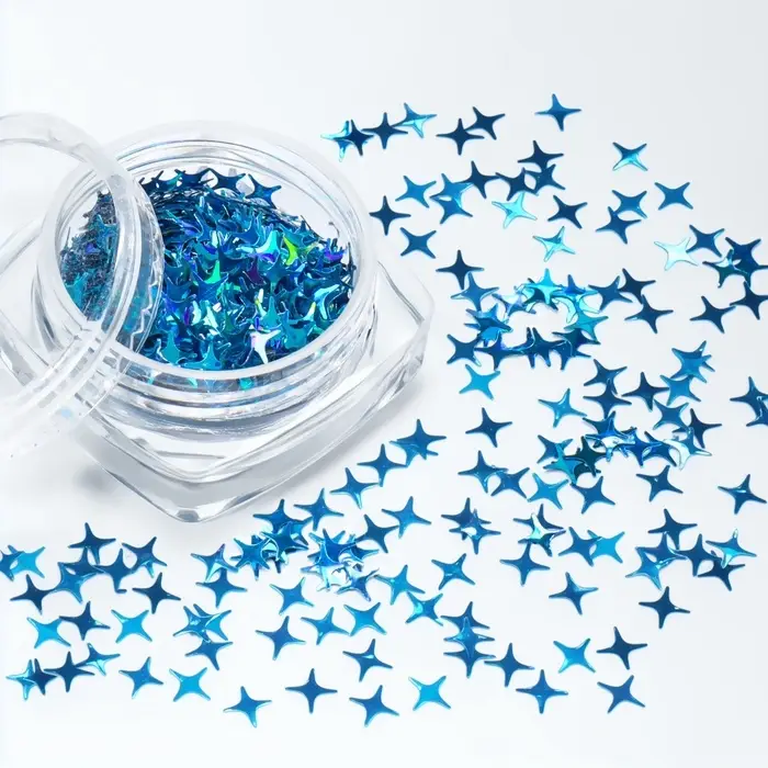 Пайетки для декора «Звёздная ночь», голографические, цвет голубой Пайетки для декора «Звёздная ночь», голографические, цвет голубой