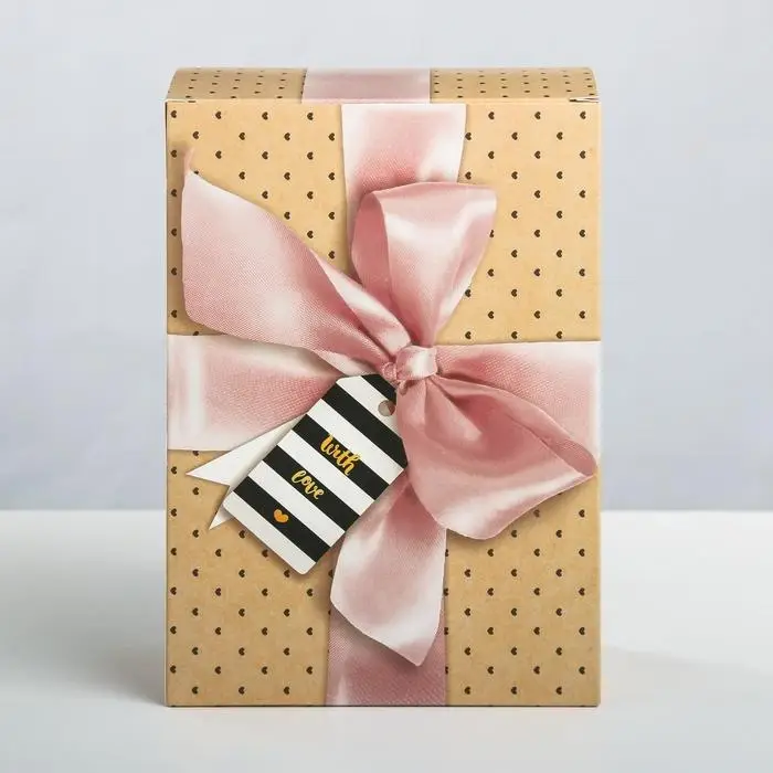 Коробка подарочная складная, упаковка, With love, 16 х 23 х 7.5 см Коробка подарочная складная, упаковка, With love, 16 х 23 х 7.5 см