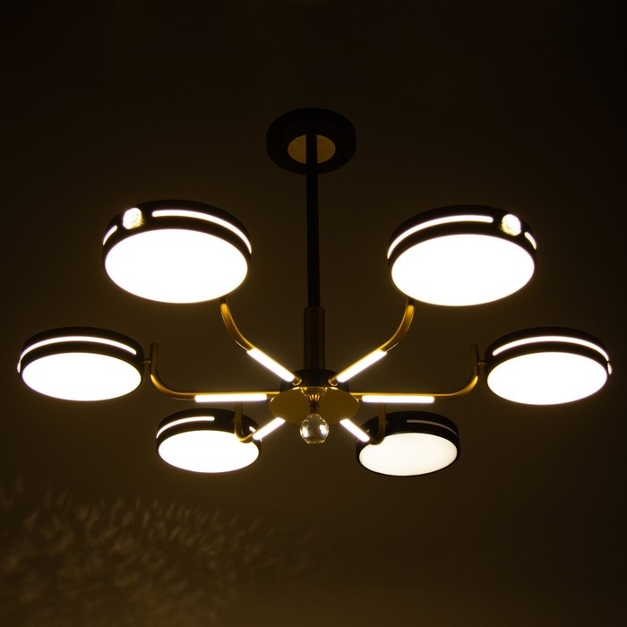 Люстра Люстра "Нестер" 6хLED 156Вт 3000-6000К черно-золотой 87х87х35 см BayerLux