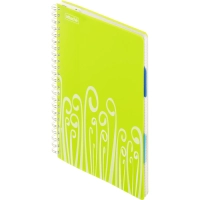 Бизнес-тетрадь А4,140 л,пласт обл, с разд,спир,ATTACHE FANTASY,салат