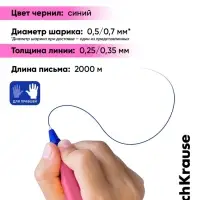 Набор ручек шариковых ErichKrause ErgoLine Grip Neon, SuperGlide, 2 штуки, узел 0.5 мм, синняя