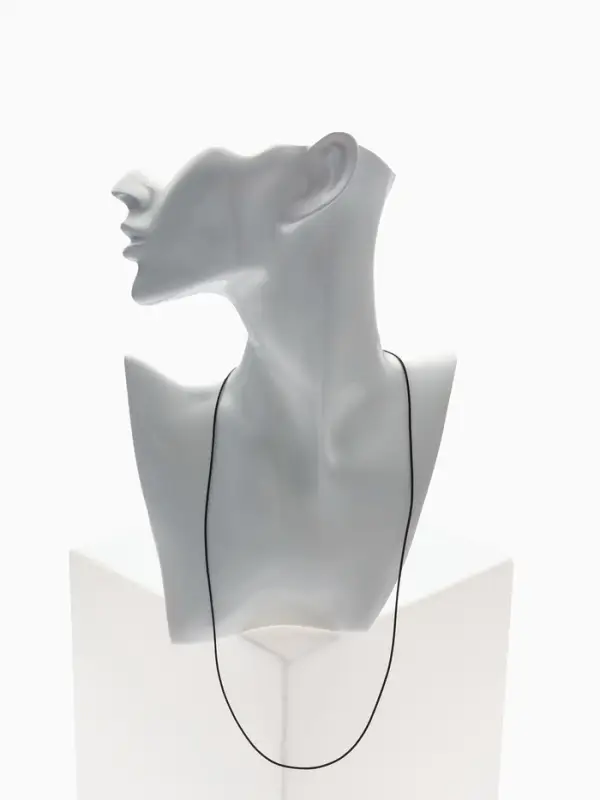 Шнурок нейлон 60 см, цвет чёрный, винтовой замок серебро Шнурок нейлон 60 см, цвет чёрный, винтовой замок серебро