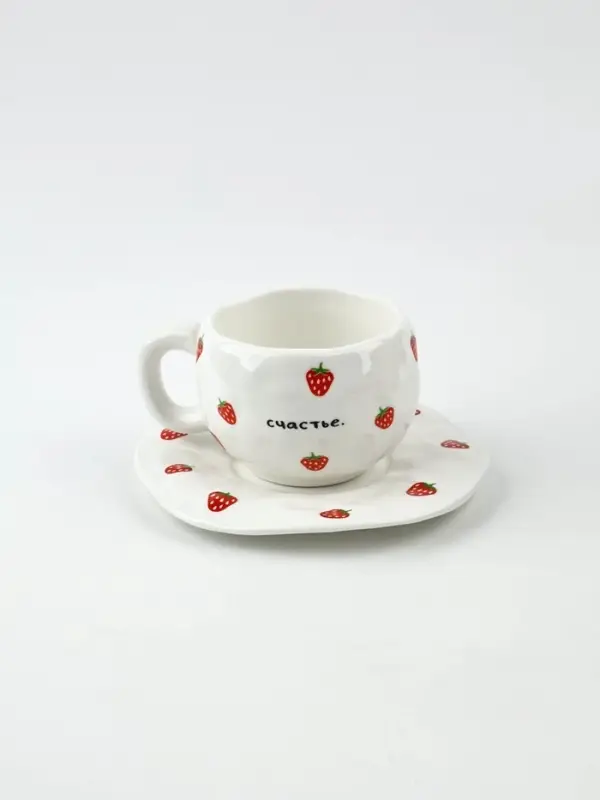 Чайная пара «Клубничка», 300 мл