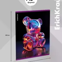 Тетрадь 48 листов в клетку, ErichKrause Jelly Bear, 60 г/м&sup2;, обложка мелованный картон, блок офсет