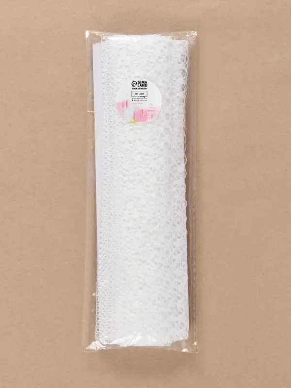 Кружево капроновое, 35 мм, 10&plusmn;1 м, белое