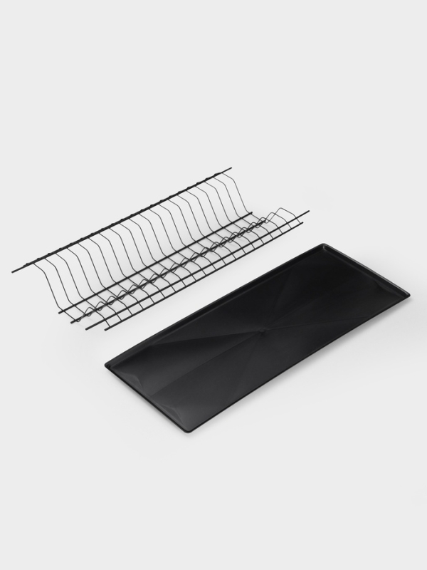 Сушилка для посуды с поддоном для шкафа 60 см, 56.5×25.6 см, чёрная