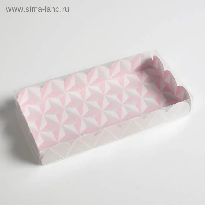 Коробка для печенья, кондитерская упаковка с PVC крышкой, «Тебе», 21 х 10.5 х 3 см Коробка для печенья, кондитерская упаковка с PVC крышкой, «Тебе», 21 х 10.5 х 3 см