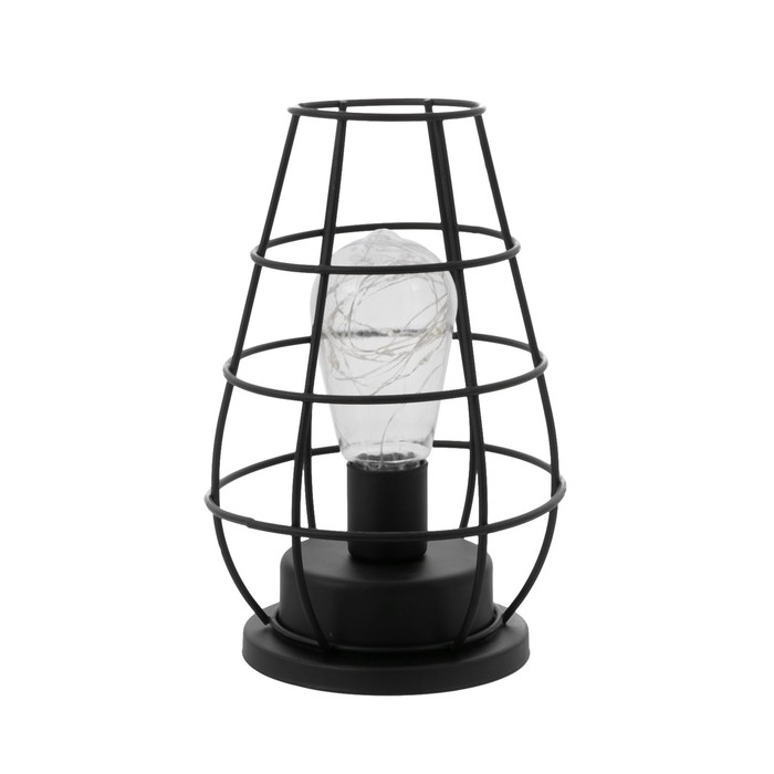 Ночник Ночник "Фонарь" LED от батареек 3хAAA черный 12х12х19 см RISALUX