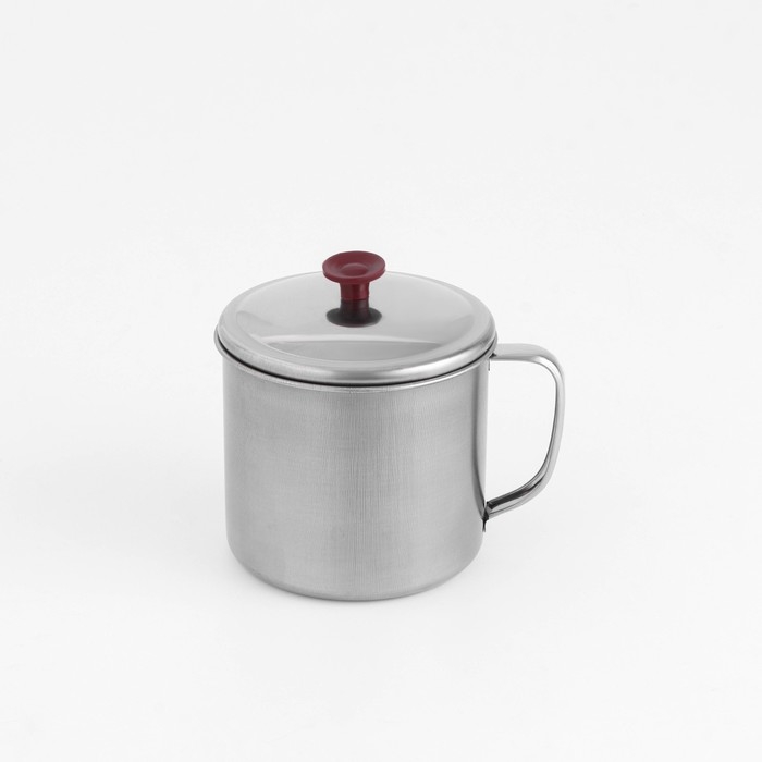 Кружка из нержавеющей стали с крышкой «Вестерн», 520 мл, цвет хромированный Кружка из нержавеющей стали с крышкой «Вестерн», 520 мл, цвет хромированный