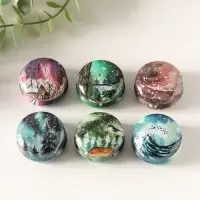 Шкатулка металл круглая "Стихии" набор 12 шт 4х4х2 см