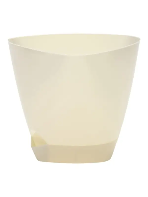 Кашпо с прикорневым поливом 4 л  D-22 см, H-20 см молочный "Элеганс"