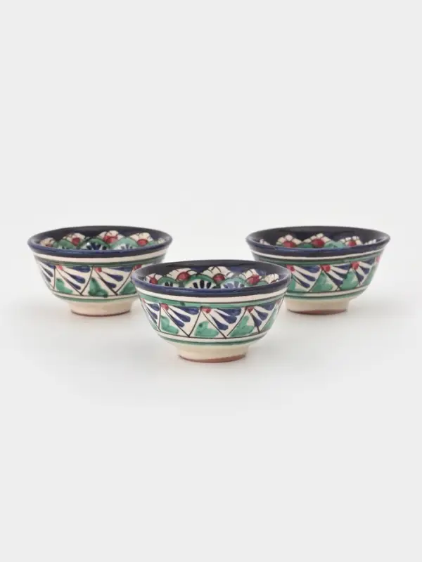 Пиалы Риштанская Керамика, набор 3 шт., d=9.5 см, 190 мл, синий
