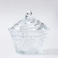 Шкатулка для украшений с крышкой &laquo;Кексик&raquo;, прозрачная, стекло, 8.2&times;8.2&times;8.5 см