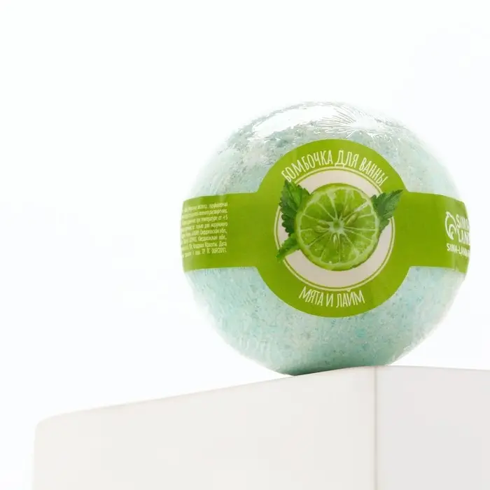 Бомбочка для ванны, 120 г, аромат мяты и лайма, Кладовая красоты