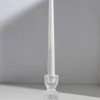 Подсвечник стекло на 1 свечу двусторон "Песочные часы" прозрачный d=2,5 см и 4 см 5х5х9,5 см   10973