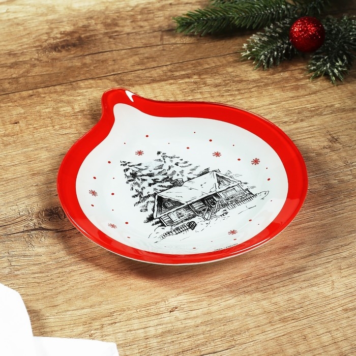 Тарелка стеклянная Дорого внимание «Избушка», 15,4 х 18 см Тарелка стеклянная Дорого внимание «Избушка», 15,4 х 18 см